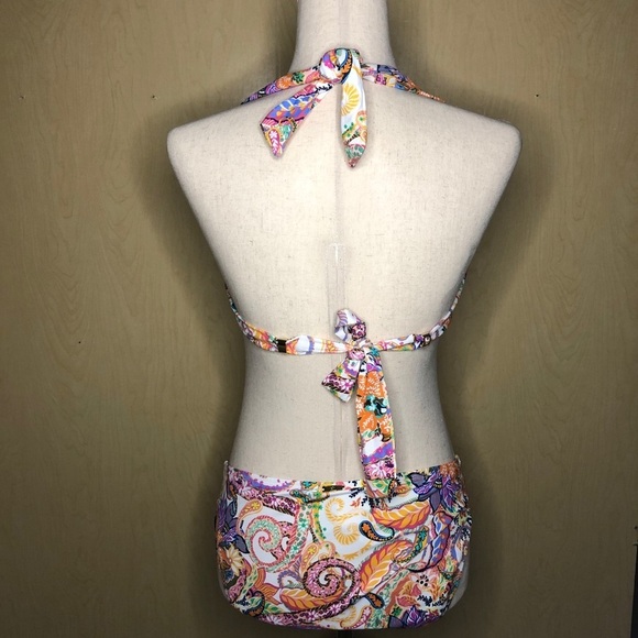 NWT LAUREN Ralph Lauren Women's Two Piece Bikini Set Paisley Print Size 8 12 - Picture 4 of 7